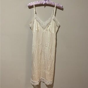 Vintage cream lace slip dress